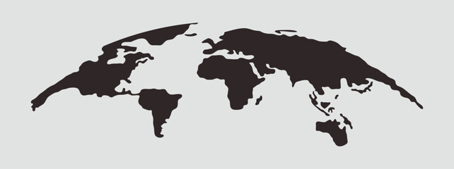 World map silhouette global continents illustration simple vector graphic for international concepts © vector designer