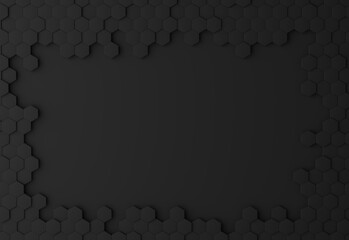 abstract black hexagon background