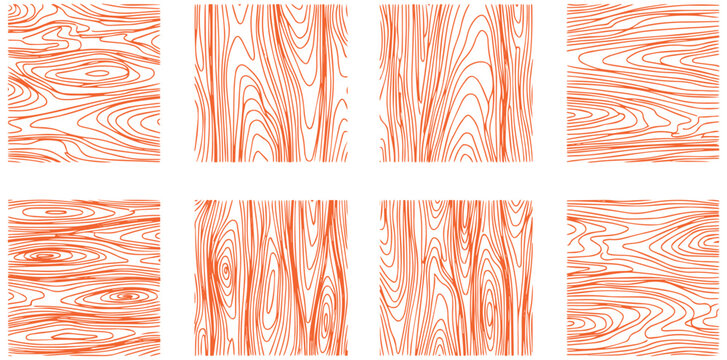Diverse set of abstract wood grain textures featuring natural flowing lines and subtle organic details