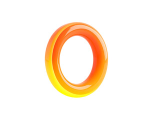 A glowing, stylized orange number zero against a black background
