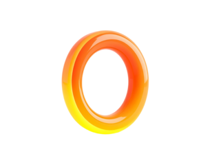 A glowing, stylized orange number zero against a black background