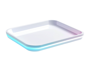Modern, sleek rectangular tray with a luminous border