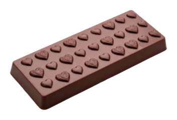 Heart-shaped chocolate bar sweet treat food isolated on transparent background