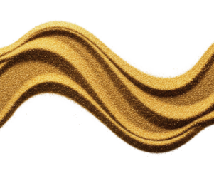 Flowing golden sand patterns creative workshop abstract isolated on transparent background