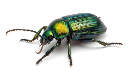 Naklejka premium green bug isolated on white