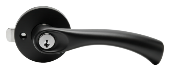 Installing a keyed door handle home improvement interior isolated on transparent background