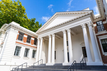 Neoclassical Facade of Auckland Art Gallery Toi o Tāmaki, New Zealand
