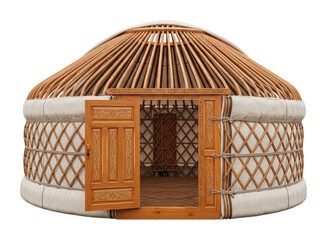 Central asia's unique yurt structures an architectural exploration isolated on transparent background