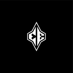 techno racing style design EE initial logo esport concept modern monogram gaming letter