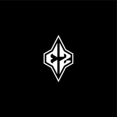 Obraz premium techno racing style design EZ initial logo esport concept modern monogram gaming letter