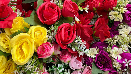 Colorful Assortment of Roses and Flowers