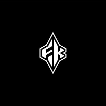 techno racing style design FK initial logo esport concept modern monogram gaming letter