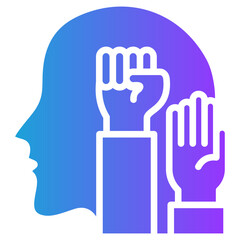 Obraz premium Human Rights Awareness glyph gradient icon