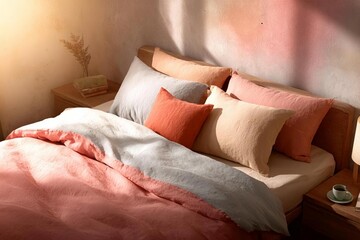 Cozy and Inviting Bedroom with Soft Textiles and Warm Light