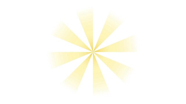 spinning radial light sunburst rays loop animation isolated on white