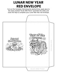 &ldquo;Sam and the Lucky Red Envelope&rdquo; craft template for kids with Lunar New Year angpao envelopes. Fun coloring and cutting activity for classroom or home. Great for fine motor skills, cultural learning.