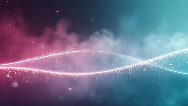 Ethereal Colorful Wave Background with Sparkles and Smoke Effects