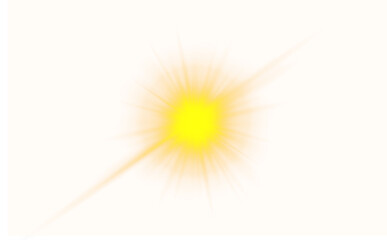 Bright yellow sunburst light explosion on white background, glowing solar flare with radiant rays, abstract energy flash, warm luminous star burst effect, powerful illumination, optimism, divine png