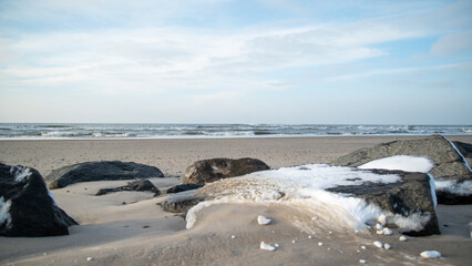 Strand D&auml;nemark Hvide Sande im Winter