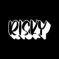 Vector Text Illustration For Risky.