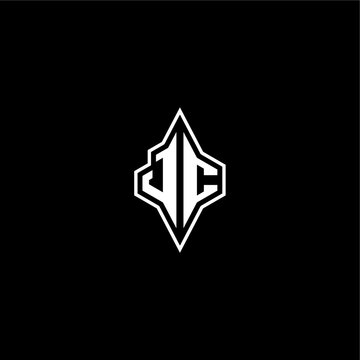 techno racing style design modern monogram gaming letter initial logo esport concept JC