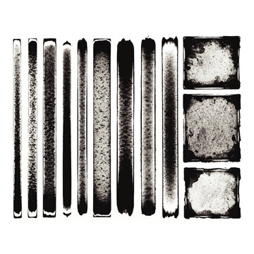 Collection of aged, distressed, textured rectangular and linear elements for design projects