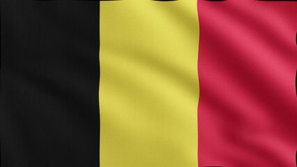 Belgium flag is waving in the wind. 4k Animated Background.