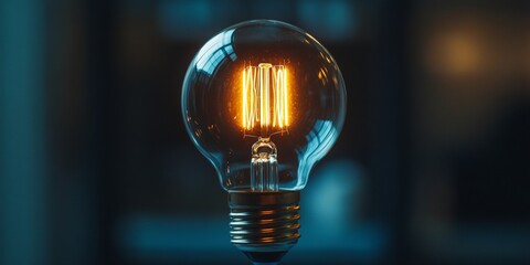 A glowing light bulb symbolizing innovative energy and bright ideas, illuminating creativity.