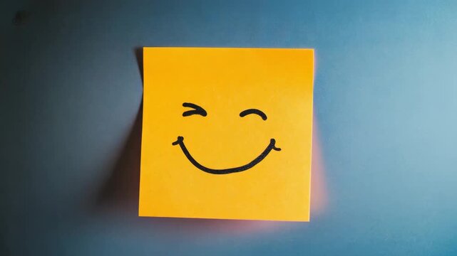 yellow sticky note with smile