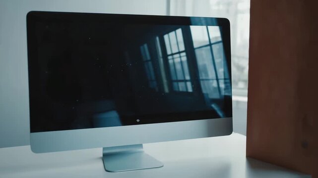 lcd tv with a monitor camera slowly panning to right