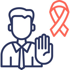 Stop Human Trafficking line color icon