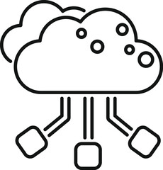 Cloud icon representing data storage, network connections, and hosting services