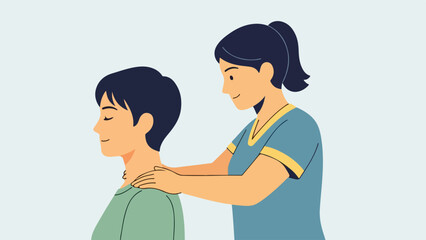 Obraz premium Healthcare worker examining a patient in a clinical setting