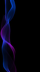 abstract blue and pink background with wave lines , futuristic ai technology and science vertical social media background