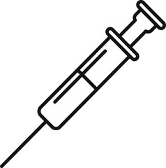 Syringe object line drawing on a white background representing health concept
