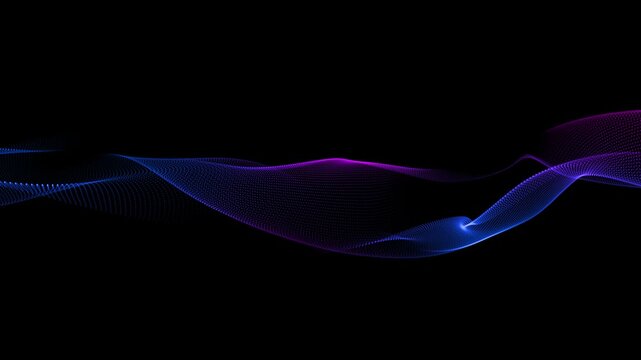 abstract blue and pink background with wave lines animation, futuristic ai technology and science social media motion background