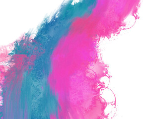 Dynamic abstract artwork with flowing pink and blue paint textures, creating an energetic modern background with strong contrast and artistic movement. Vector Illustration