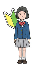 女の子制服　ブレザー　若葉マーク