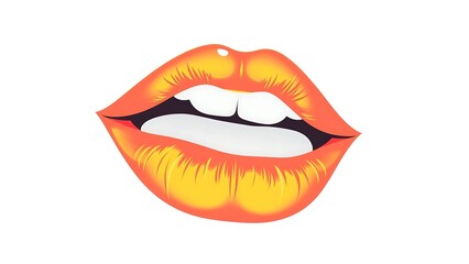 Red and Yellow Female Lips 