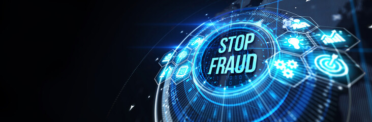 Fraud Alert Caution Defend Guard Notify Protect Concept. 3d illustration