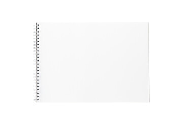 Open notebook isolate with spiral on white background.