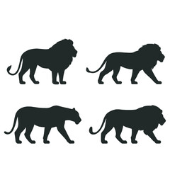 Lion and Lioness Silhouettes Walking Set