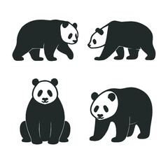 Collection of Stylized Panda  in Various Poses