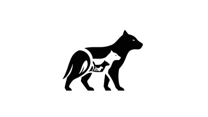 Fototapeta premium Nested Canines Silhouette Icon