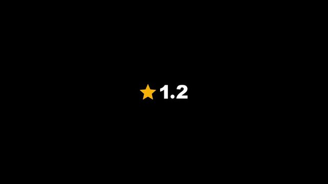 Golden Star Rating Symbol with Numerical Value One Point Two