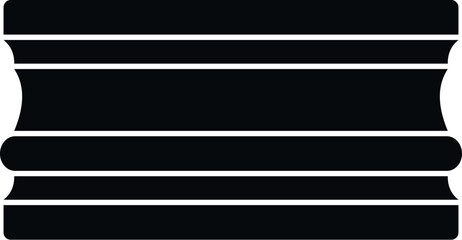 Black molding icon showing architectural detail for interior design © anatolir