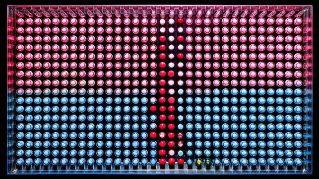 oligarchy. Pill organizer with tablets in sequence, clinical top view, geometric arrangement. STEM education sheets, lab safety posters, designed for biotech research communications.