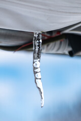 Snow in the garden and outside