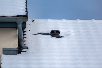 Snow in the garden and outside