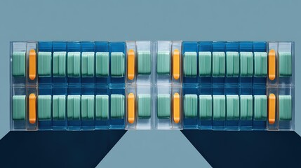 oligarchy. Pill organizer with tablets in sequence, clinical top view, geometric arrangement. STEM education sheets, lab safety posters, designed for biotech research communications.